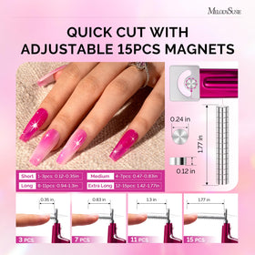 MelodySusie Acrylic Nail Clippers showing included 15 magnetic sizers