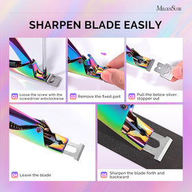 MelodySusie Acrylic Nail Clippers with 15pcs magnetic sizers laid out