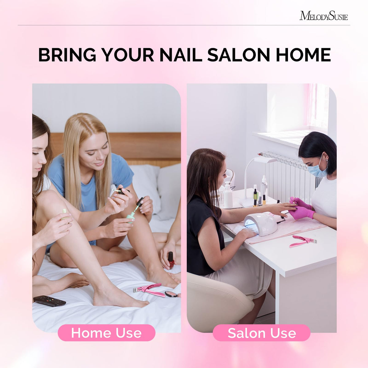 MelodySusie Acrylic Nail Clippers with magnetic sizers laid out