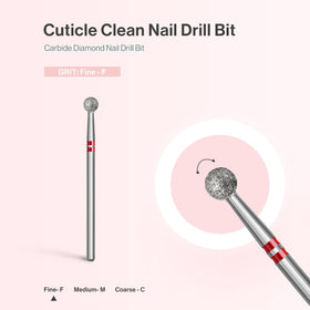 MelodySusie Ball Shape Cuticle Clean Nail Drill Bit close-up of ball head