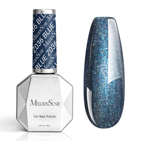 MelodySusie Blue Shimmer Gel Nail Polish front view
