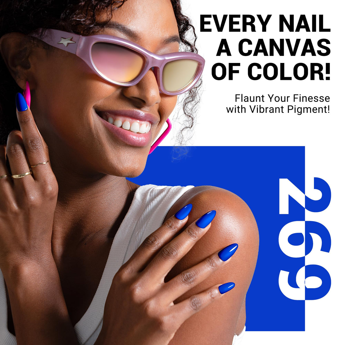 MelodySusie Bright Navy Blue Gel Nail Polish brush close-up