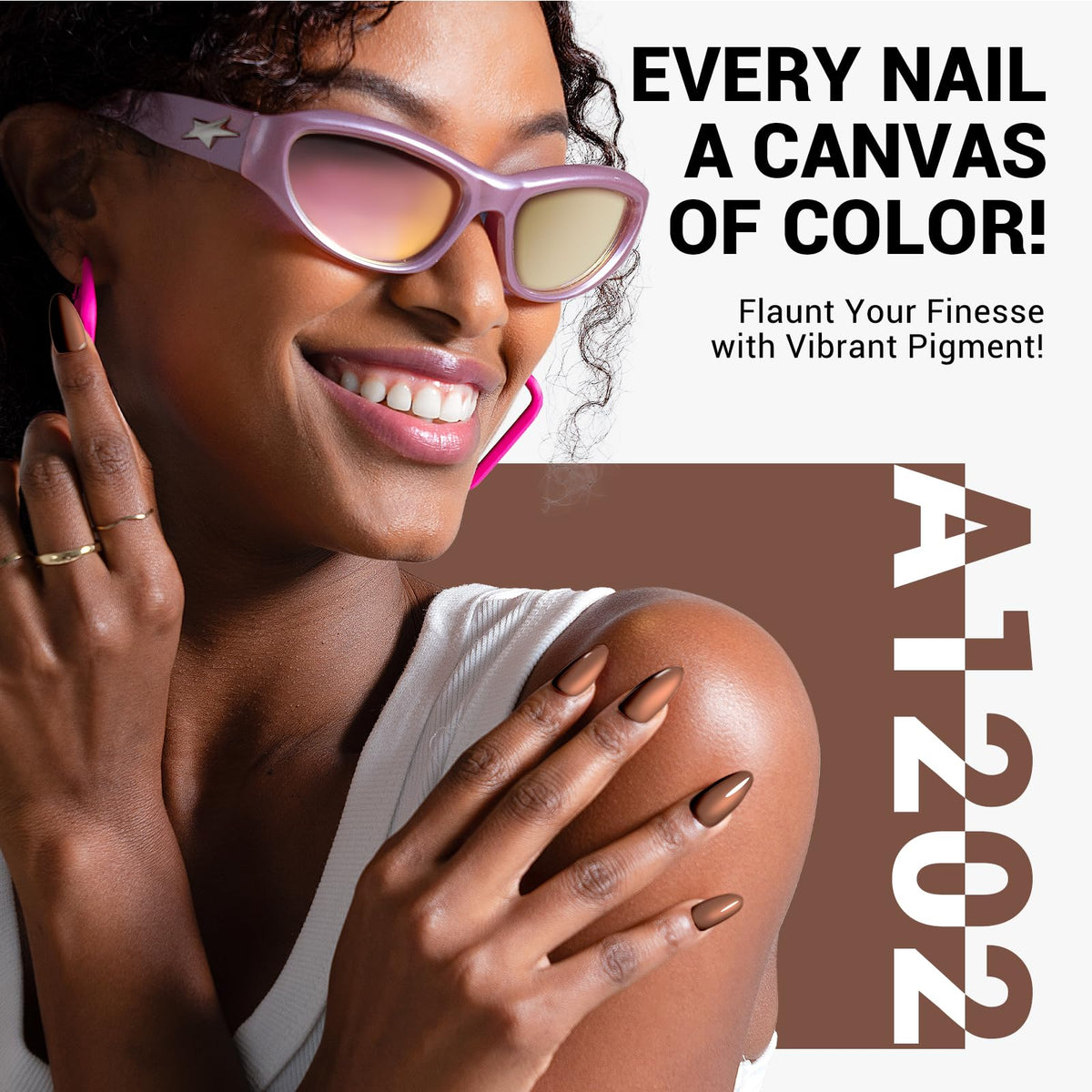 MelodySusie Cocoa Brown Gel Nail Polish with UV lamp