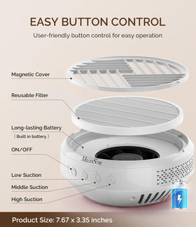 MelodySusie Cordless Nail Dust Collector SProR suction control buttons