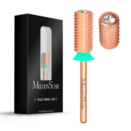 MelodySusie Crystal Top Nail Drill Bits Rose Gold front view