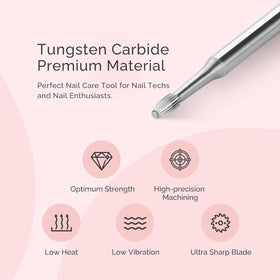 MelodySusie Cuticle Clean Nail Drill Bit 3/32'' in use on nails