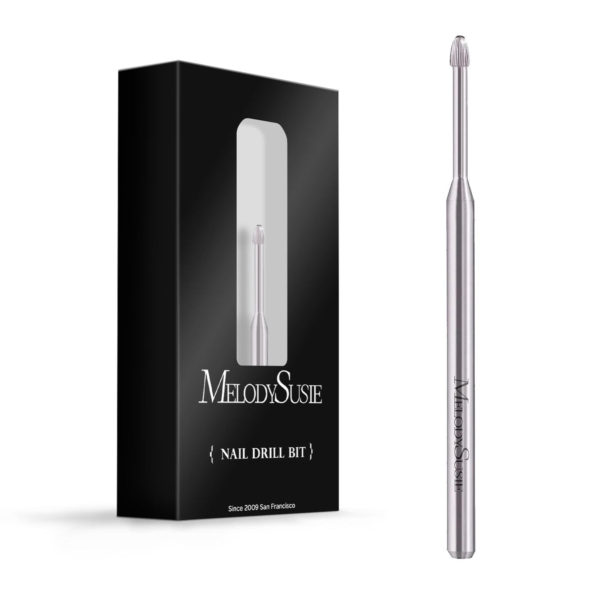 MelodySusie Cuticle Clean Nail Drill Bit 3/32'' silver front view