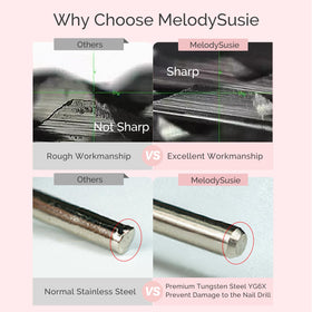 MelodySusie Cuticle Clean Nail Drill Bit 3/32'' with tools