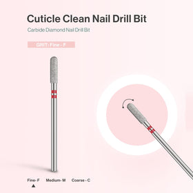 MelodySusie Cuticle Cleaner Nail Drill Bit in use on nails