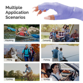 MelodySusie Fingerless UV Protection Gloves on hands outdoors