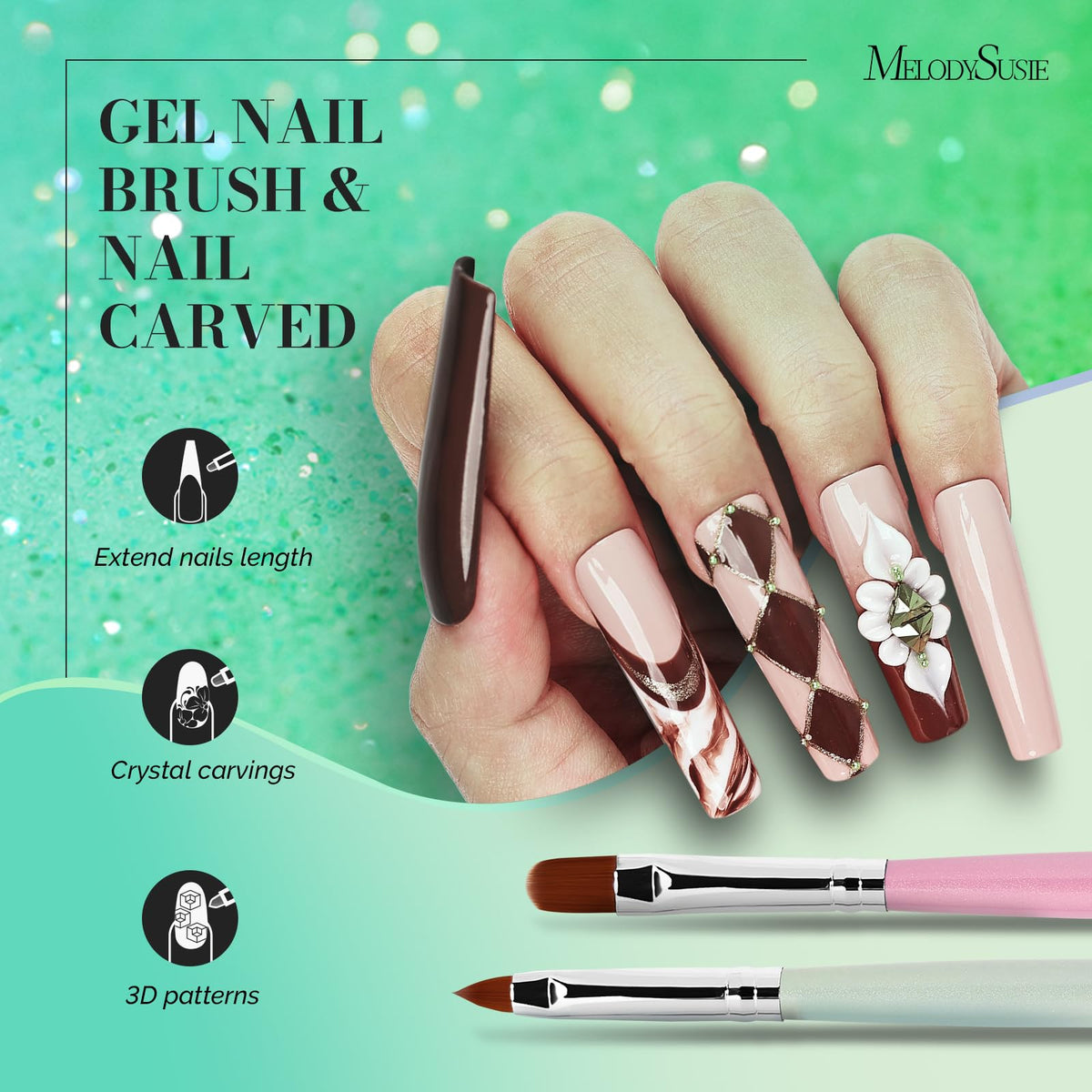 MelodySusie flat nail brush with nylon bristles