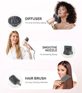 MelodySusie Hair Dryer in use with curly hair