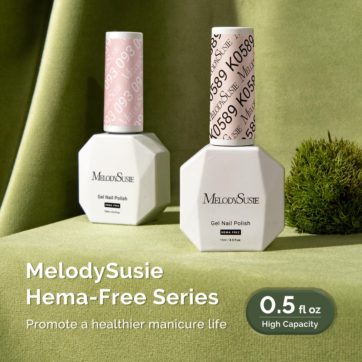 MelodySusie Hema Free Gel Nail Polish 0.5 Fl Oz Beige Nude Pink nail art designs