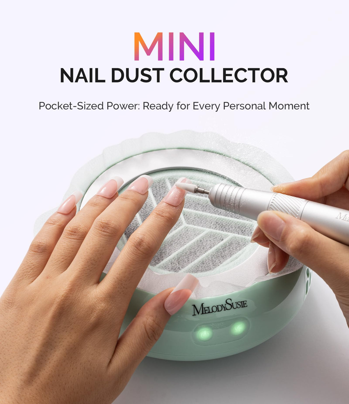 MelodySusie HProA Nail Dust Collector side view showing touch control