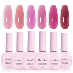 MelodySusie Jelly Gel Nail Polish Set 6PCS front view