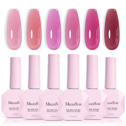 MelodySusie Jelly Gel Nail Polish Set 6PCS front view