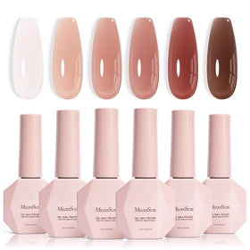 MelodySusie Jelly Gel Nail Polish Set with six transparent colours