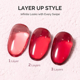 MelodySusie Jeweliver Gel Nail Polish Glassy Red bottle side view