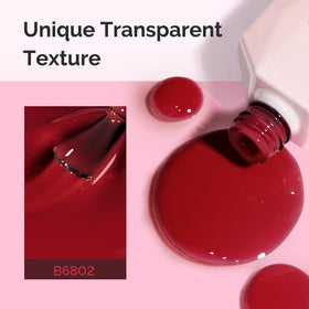 MelodySusie Jeweliver Gel Nail Polish Glassy Red with LED lamp