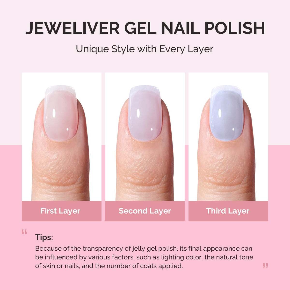 MelodySusie Jeweliver Gel Nail Polish light blue applied on nails
