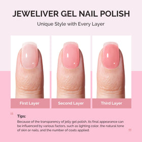 MelodySusie Jeweliver Gel Nail Polish Rose Pink application on nails