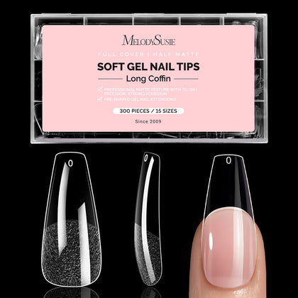MelodySusie Long Coffin Nail Tips 300Pcs front view