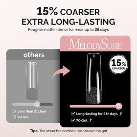 MelodySusie Long Square X Nail Tips showing flexibility