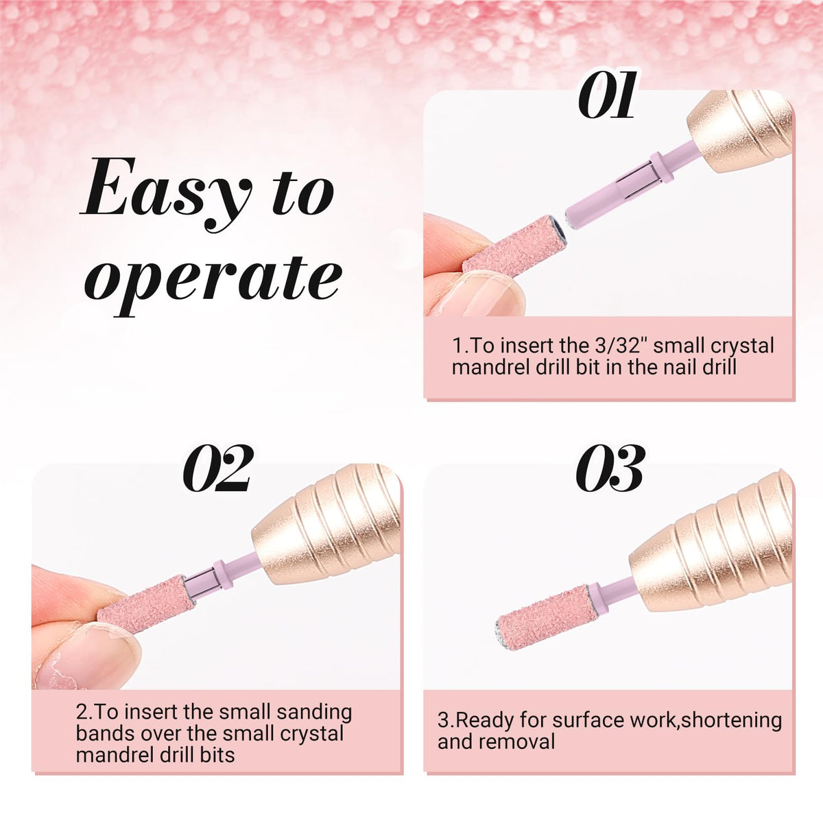 MelodySusie mandrel bit in a professional nail salon setting