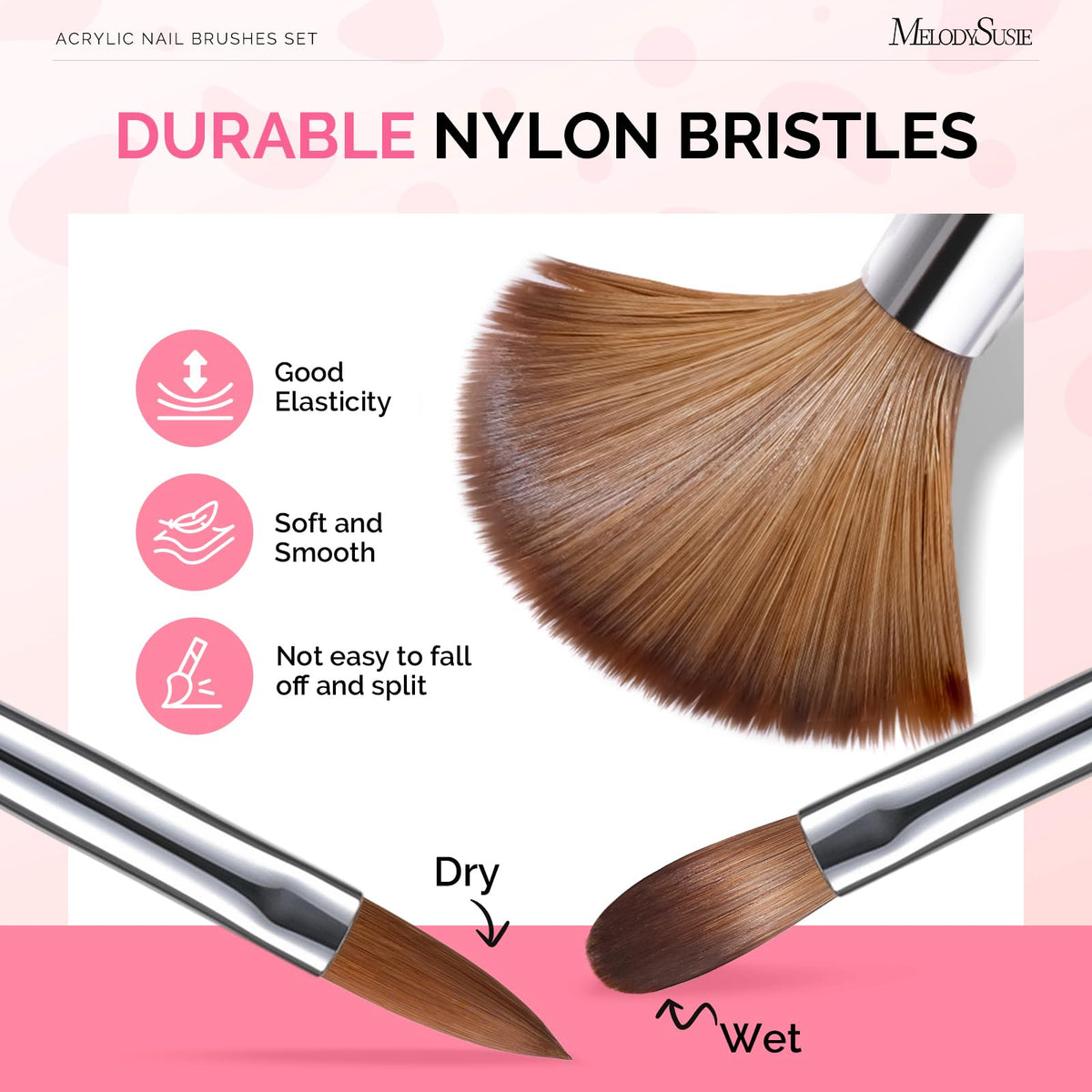 MelodySusie nail brush set with pen holder