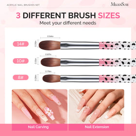 MelodySusie nail brushes size 8, 10, 14 with gradient handles