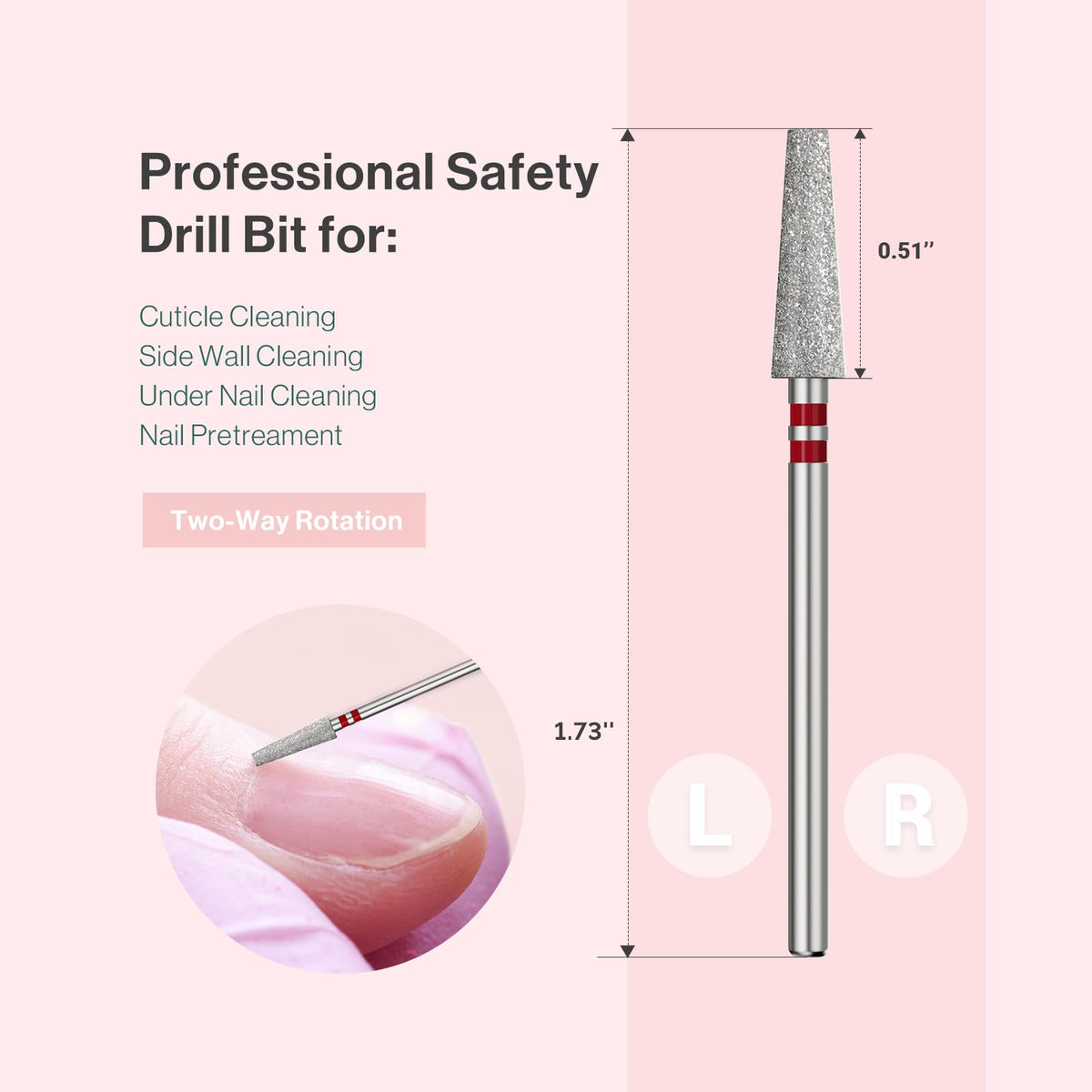 MelodySusie nail drill bit in use on nails