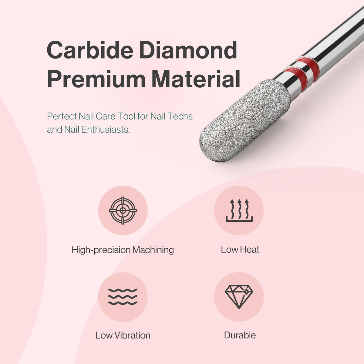 MelodySusie Nail Drill Bit showcasing two-way rotation
