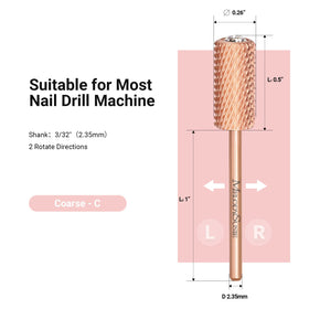MelodySusie Nail Drill Bits 3/32 inch shank size