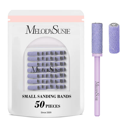 MelodySusie Nail Drill Bits 50 Pcs purple sanding bands front view