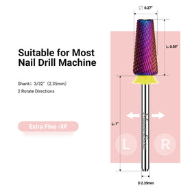 MelodySusie nail drill bits demonstrating two-way rotation