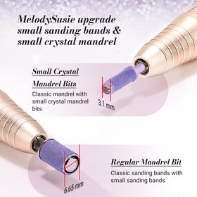MelodySusie Nail Drill Bits in use on acrylic nails