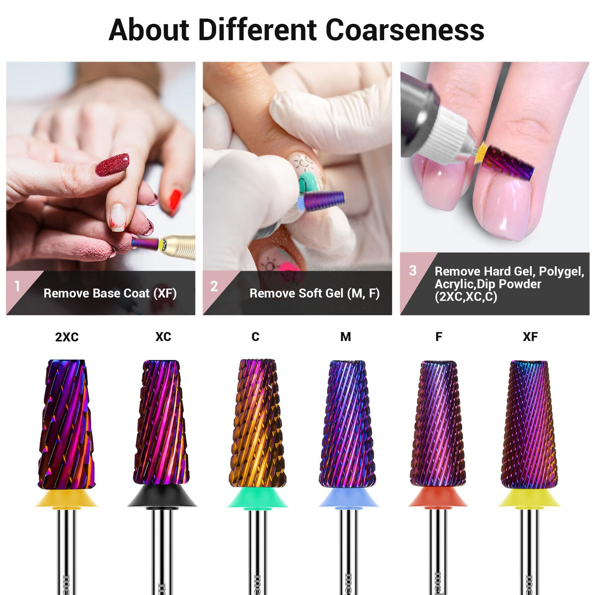 MelodySusie nail drill bits on a nail care table