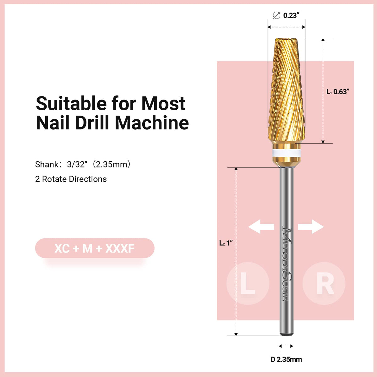 MelodySusie Nail Drill Bits on a nail care table