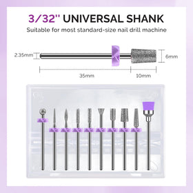 MelodySusie Nail Drill Bits Set compact storage box