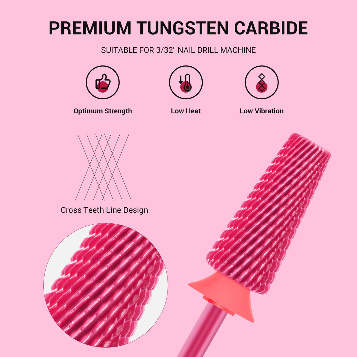 MelodySusie nail drill bits set showing different functions