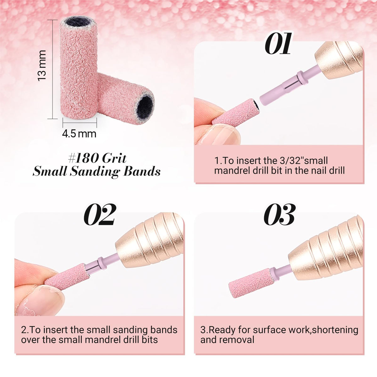MelodySusie Nail Drill Bits small mandrel bits close-up