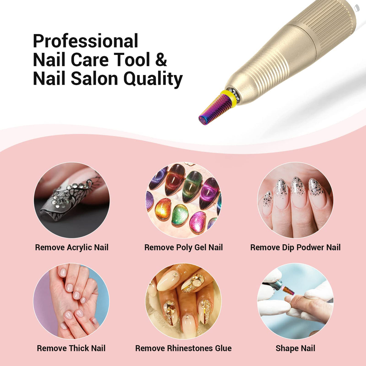 MelodySusie nail drill bits with different grit levels