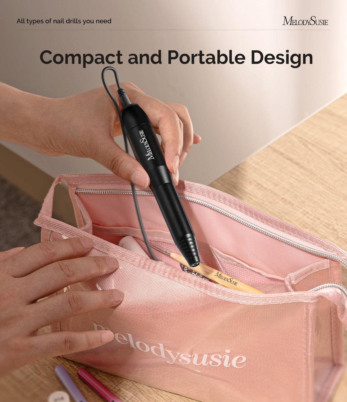 MelodySusie Nail Drill PC120I with nail drill bits included