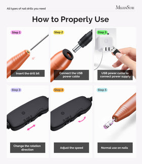 MelodySusie nail drill with power adapter