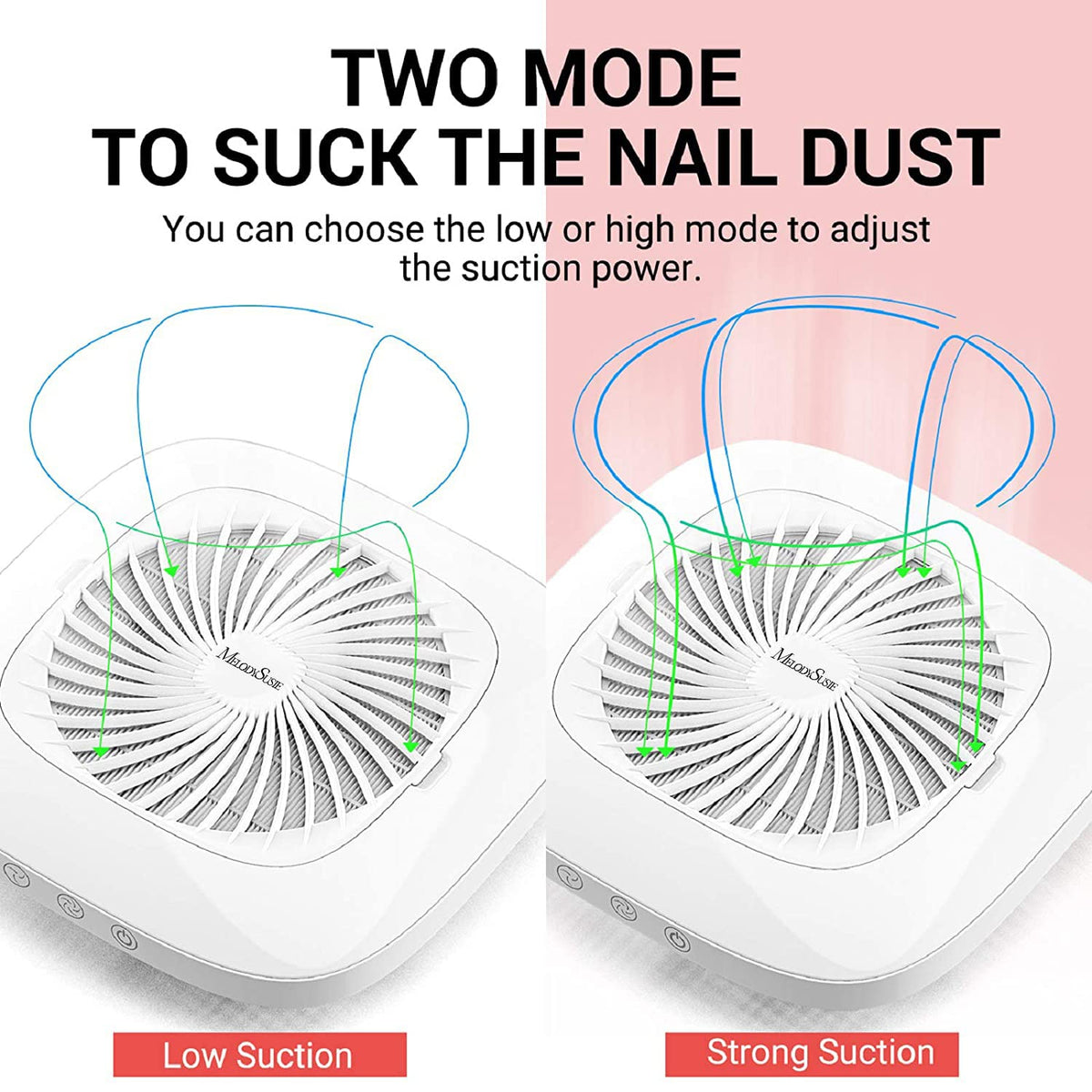 MelodySusie Nail Dust Collector back view with ventilation holes