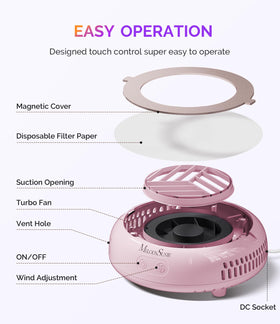 MelodySusie Nail Dust Collector HProA side view showing controls