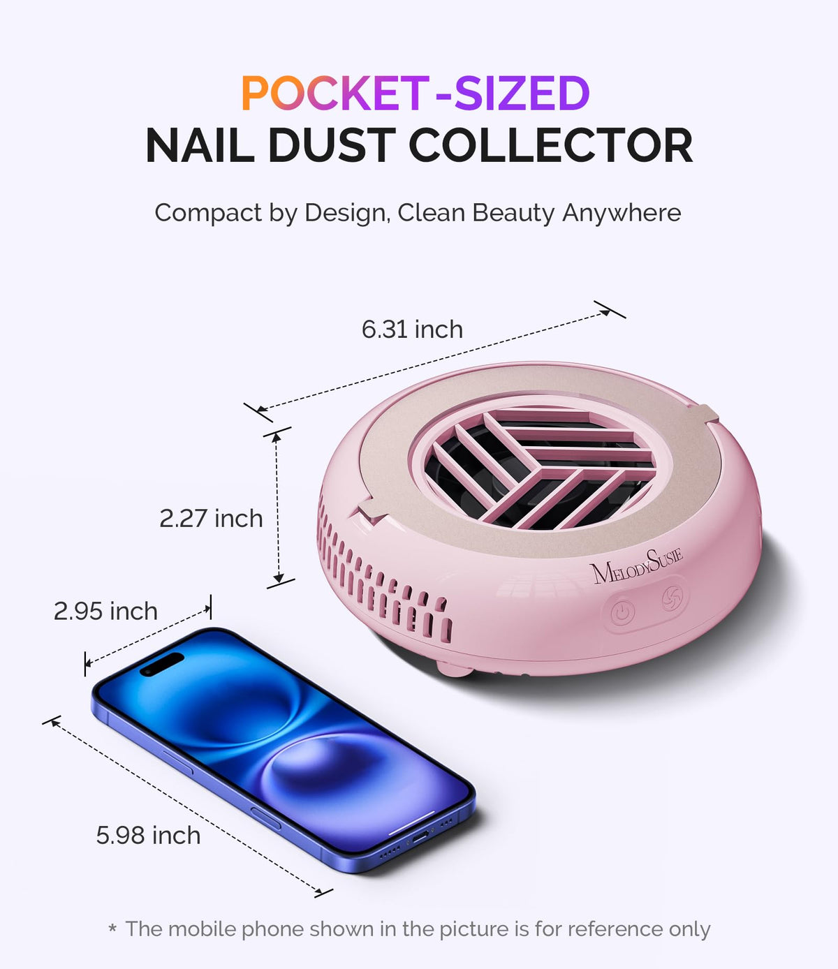 MelodySusie Nail Dust Collector HProA with anti-slip feet