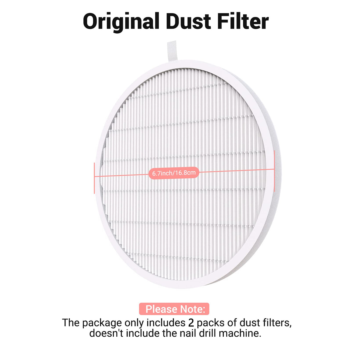 MelodySusie Nail Dust Collector Replacement Filter in use