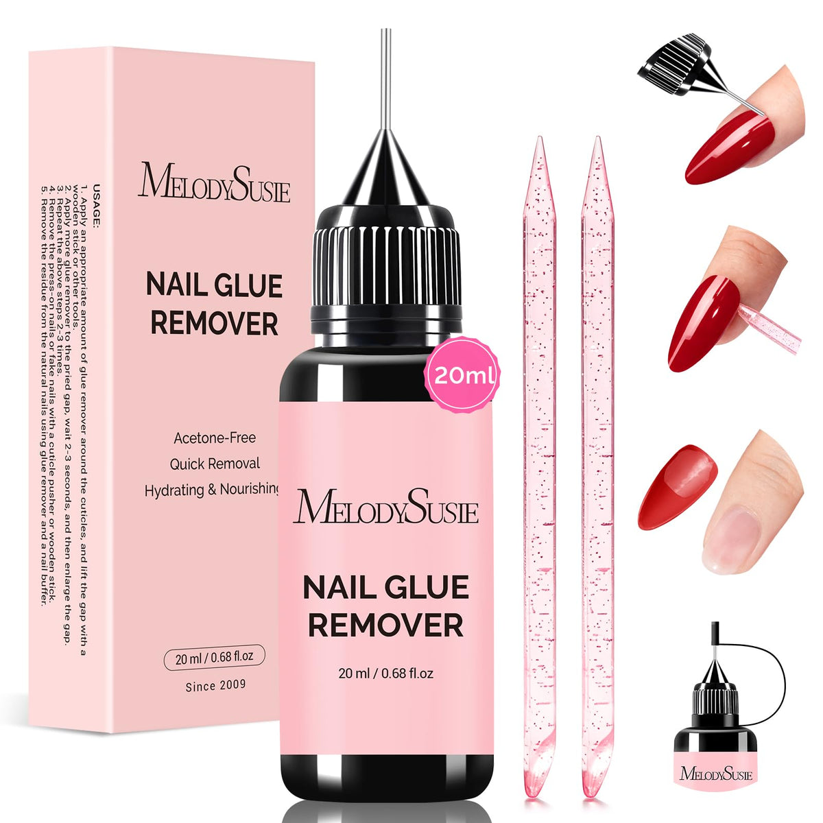 MelodySusie Nail Glue Remover 20ML bottle front view