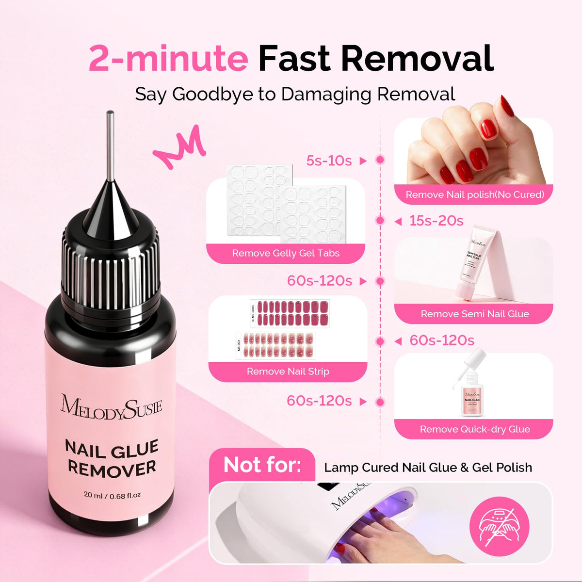MelodySusie Nail Glue Remover in use on nails